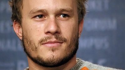 Recorte do rosto do ator Heath Ledger