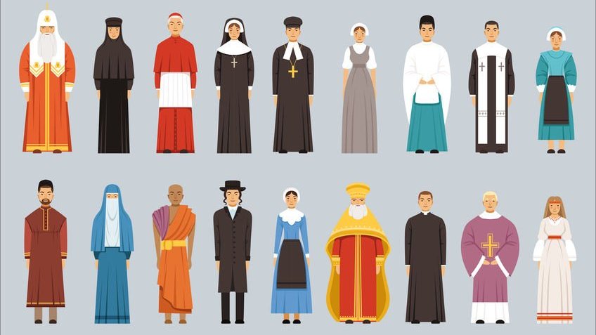 Imagem com diferentes líderes religiosos