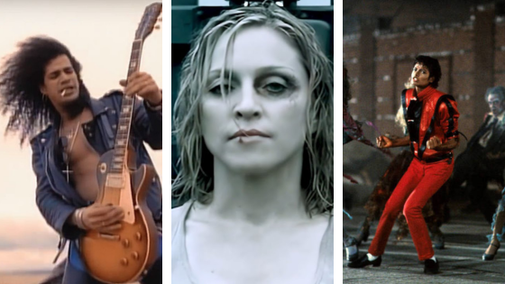 Partes dos clipes de November Rain, Die Another Day e Thriller