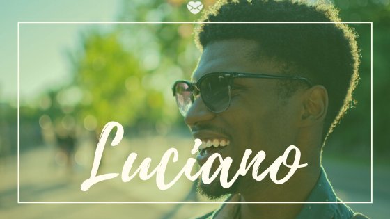 Foto de homem negro usando óculos escuros com o nome Luciano escrito em cima