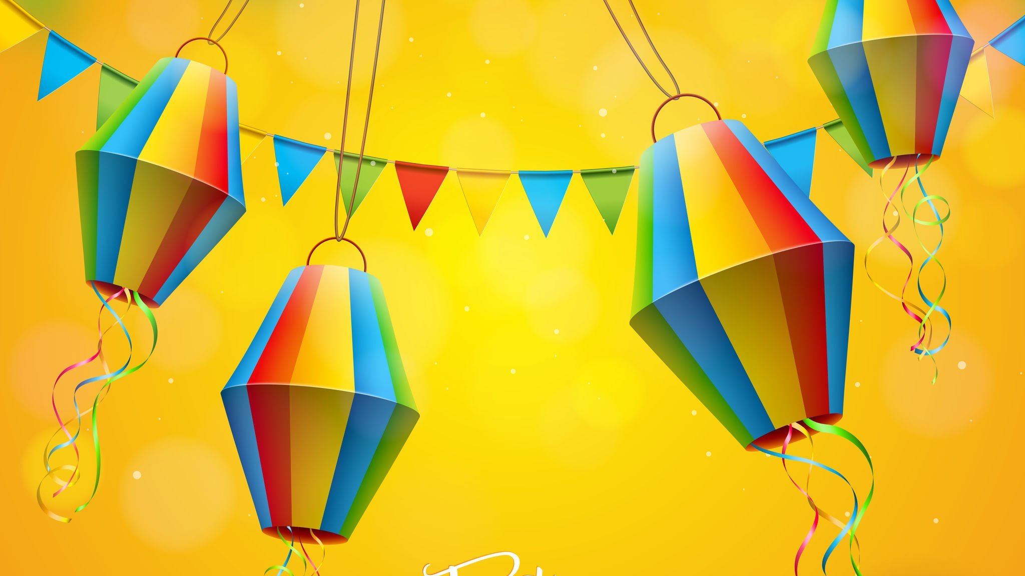 Ilustração de balões de festa junina