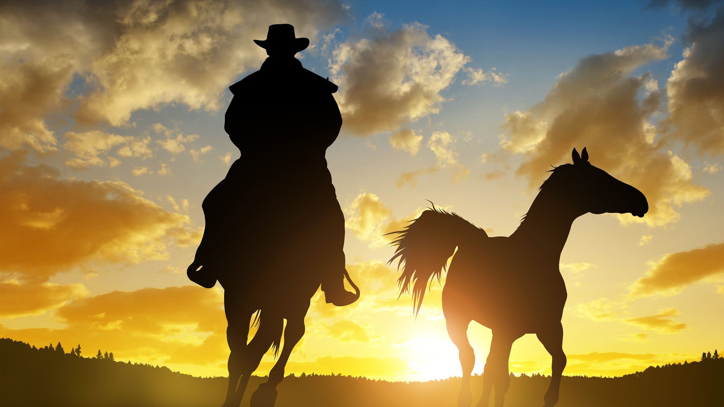 Vaclav Volrab / 123RF Silhueta de homem sobre cavalo ao pôr do sol