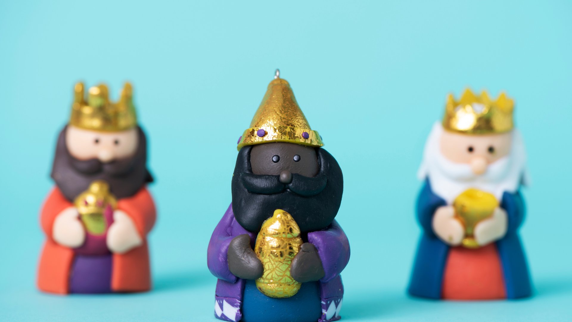 Figuras de biscuit dos três reis magos