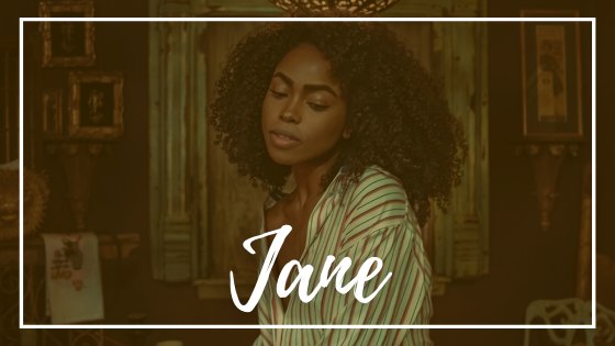 Scopio / Canva / Mensagens Com Amor Mulher negra com a palavra Jane.