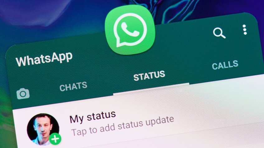 Layout do status do aplicativo Whatsapp