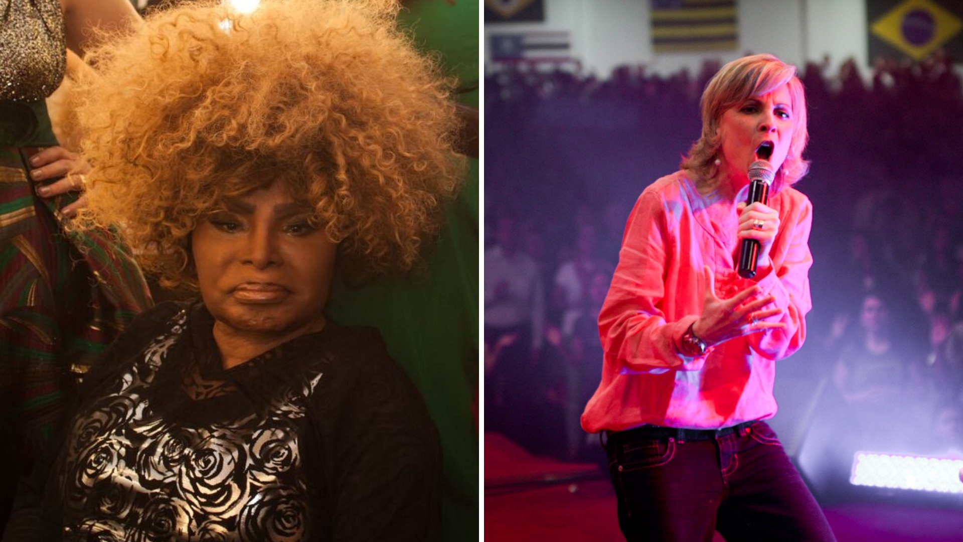 Wikimedia Commons / Canva Gride com imagens das cantoras Elza Soares e Ludmila Ferber
