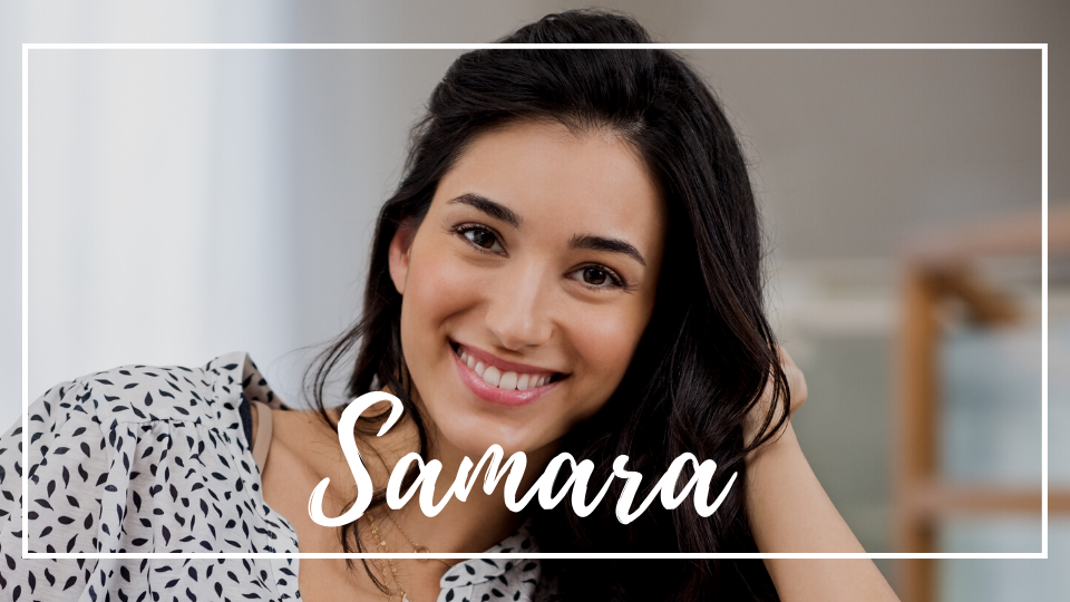 Rido / Canva / Mensagens Com Amor Uma mulher morena de cabelos pretos sorrindo.