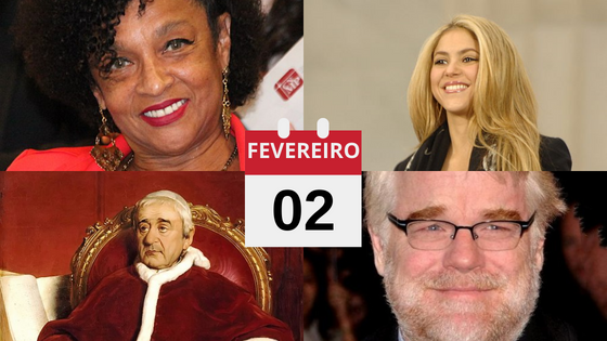 Gride com fotos de Papa Gregório XVI, Shakira, Philip Seymour Hoffman e Elisa Lucinda