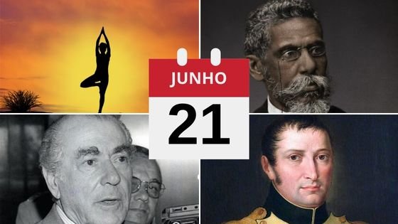 Montagem com pessoas e com fatos históricos desse dia