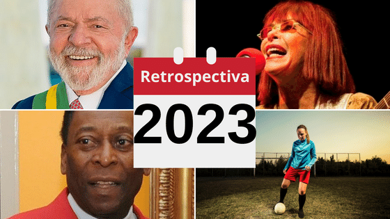 Gride com os acontecimentos marcantes de 2023.