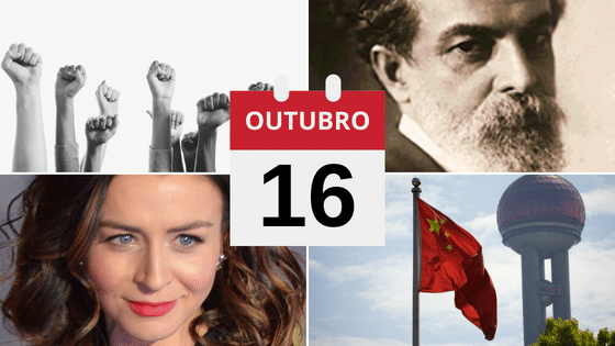 Montagem com fotos de Saudação Black Power, Alberto Nepomuceno, Caterina Scorsone e bandeira da China.