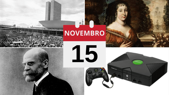 Montagem com fotos de Senado Federal, Madeleine de Scudéry, David Émile Durkheim e Xbox.